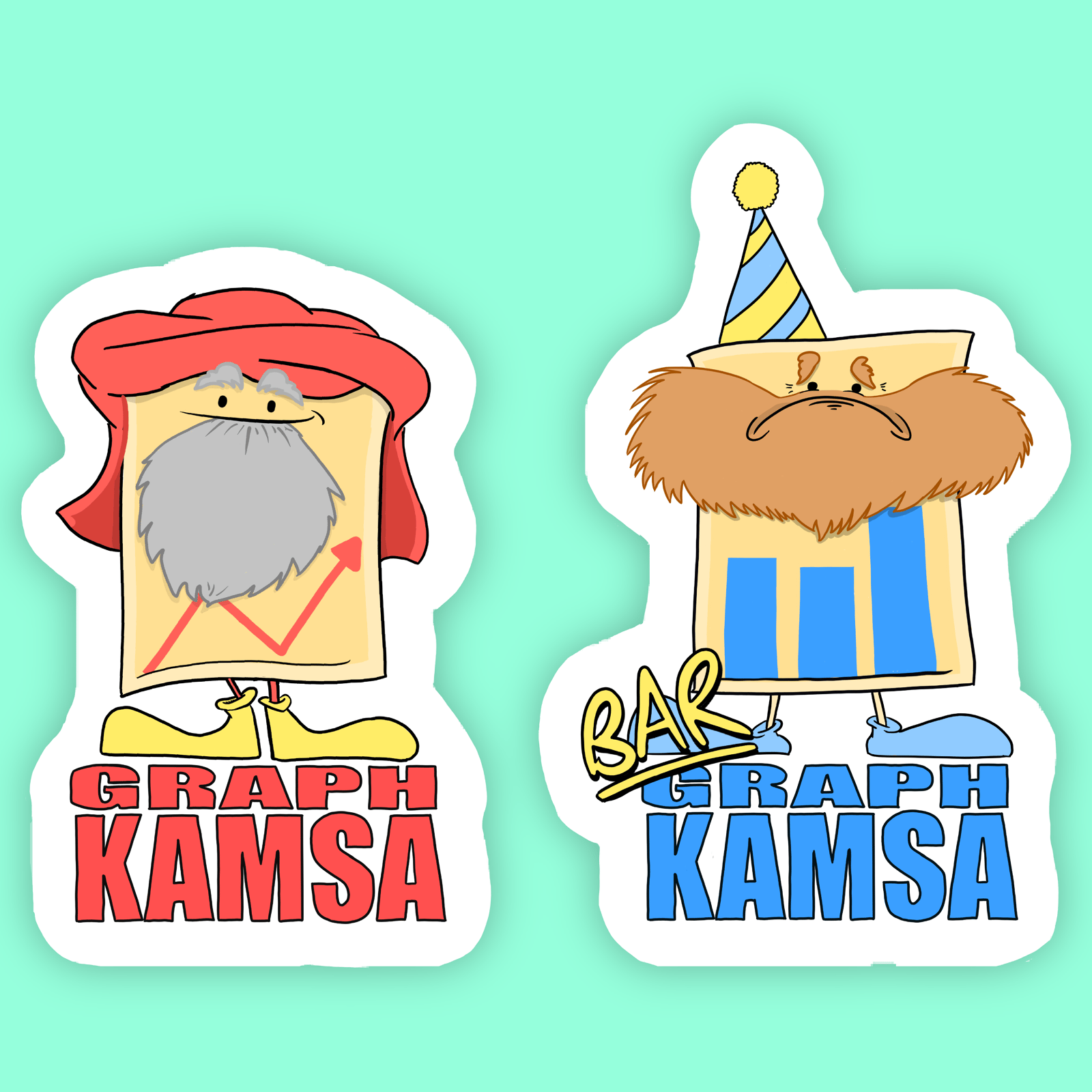 Graph Kamsa + Bar Graph Kamsa Sticker Set